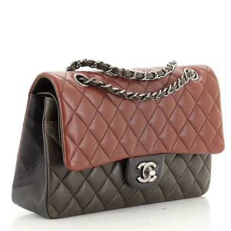 chanel tricolor classic double flap bag